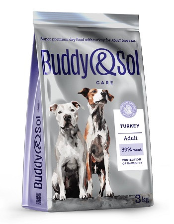 Buddy&Sol Care сухой корм для собак средних и крупных пород Индейка