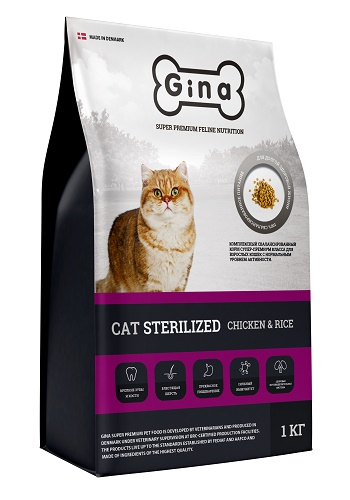 Gina Sterilized Cat Chicken&Rice сухой корм для стерилизованных кошек с курицей
