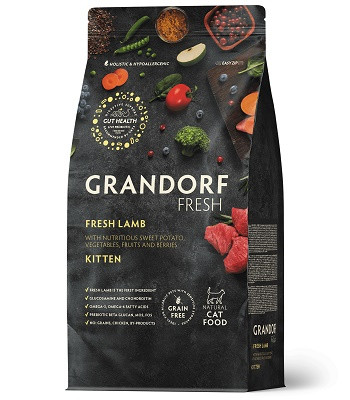 Grandorf Fresh Kitten беззерновой корм с живыми пробиотиками для котят Ягненок SALE