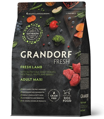 Grandorf Fresh Adult Maxi беззерновой корм с живыми пробиотиками для собак Ягненок