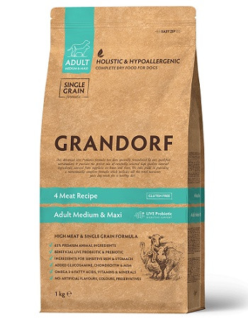 Grandorf 4 Meat Recipe Adult Medium & Maxi сухой корм для взрослых собак SALE