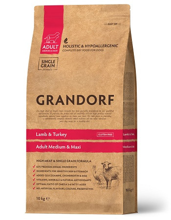 Grandorf Adult Medium & Maxi Lamb & Turkey сухой корм для взрослых собак средних и крупных пород