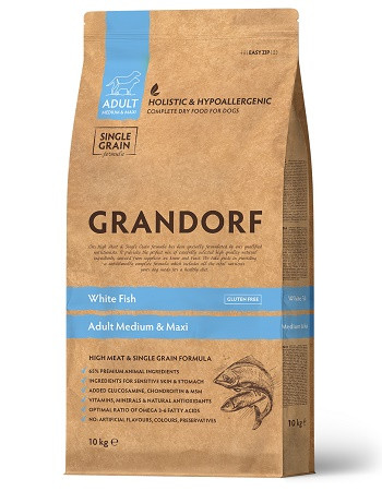 Grandorf Adult All Breeds White Fish & Rice сухой корм для взрослых собак всех пород