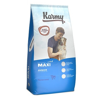 Karmy Maxi Junior сухой корм для щенков крупных пород с телятиной