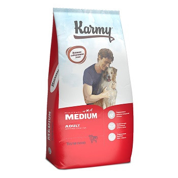 Karmy Medium Adult сухой корм для собак средних пород с телятиной