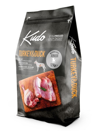 Kudo Junior Medium&Maxi Turkey&Duck сухой корм для щенков средних и крупных пород с индейкой