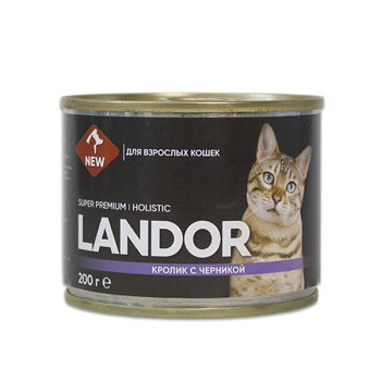 Landor консервы для взрослых кошек Кролик с черникой