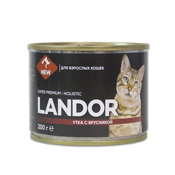 Landor консервы для взрослых кошек Утка с брусникой