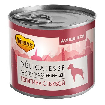 Мнямс Delicatesse консервы для щенков Асадо по-аргентински