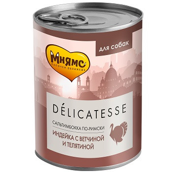 Мнямс Delicatesse консервы для собак Сальтимбокка по-римски