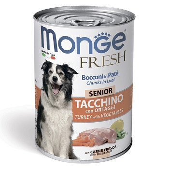Monge Dog Fresh Senior консервы для собак с индейкой и овощами