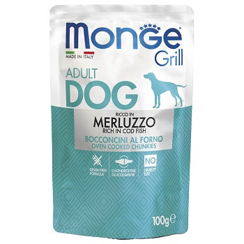 Monge Dog Grill паучи для собак с треской
