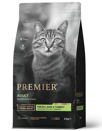 Premier Adult сухой корм для взрослых кошек с ягненком и индейкой