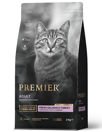 Premier Adult сухой корм для взрослых кошек с лососем и индейкой