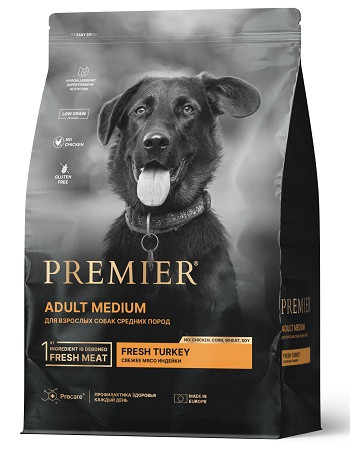 Premier Adult Medium сухой корм для собак средних пород с индейкой