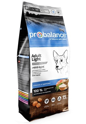 ProBalance Adult Light сухой корм для взрослых собак с нормальной активностью Индейка