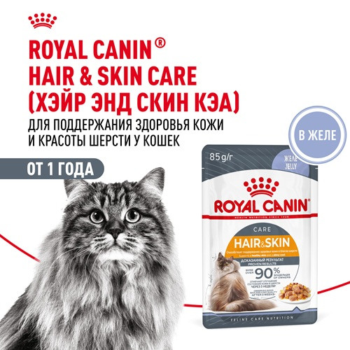 Royal Canin Hair&Skin Care влажный корм для кошек в желе