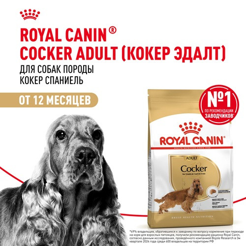 Royal Canin Cocker Adult сухой корм для собак породы кокер спаниель