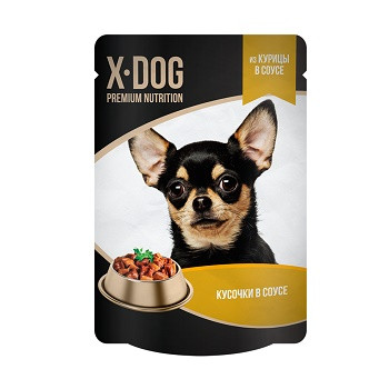 X-DOG пауч для собак из курицы в соусе