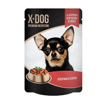 X-DOG пауч для собак из курицы и ягненка