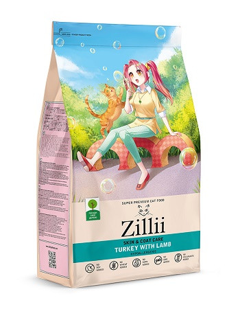 Zillii Skin&Coat сухой корм для кошек Индейка с ягненком