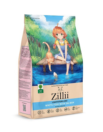 Zillii Light/Sterilized сухой корм для кошек Белая рыба с лососем
