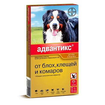 Bayer Advantix капли от блох и клещей для собак весом от 40 до 60 кг SALE