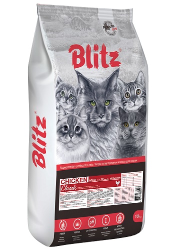 Blitz Classic Adult Chicken сухой корм для кошек с курицей