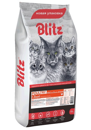 Blitz Classic Adult Poultry сухой корм для кошек с птицей