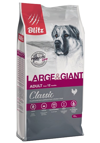 Blitz Classic Adult Large & Giant сухой корм для взрослых собак крупных и гигантских пород