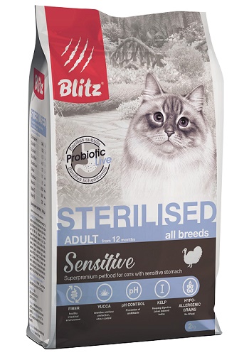 Blitz Sensitive Sterilised сухой корм для стерилизованных кошек