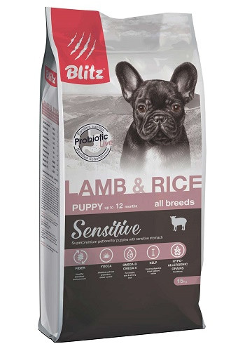 Blitz Sensitive Puppy Lamb & Rice сухой корм для щенков всех пород с ягненком