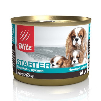 Blitz Sensitive Starter влажный корм для щенков Индейка с цукини