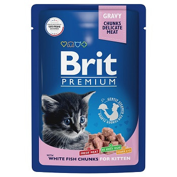 Brit Premium пауч для котят с белой рыбой в соусе (Россия)
