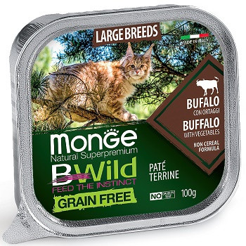 Monge BWild Large Breed консервы для кошек с буйволом и овощами