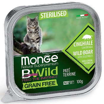 Monge BWild Sterilised консервы для кошек с кабаном и овощами