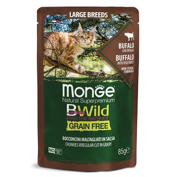 Monge BWild Large Breed пауч для кошек с буйволом и овощами
