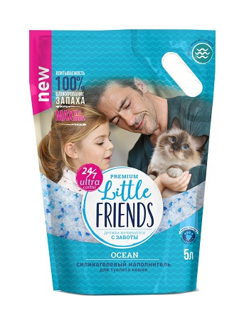 Little Friends Ocean наполнитель для туалета силикагелевый