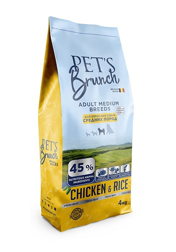 Pet`s Brunch Adult Medium сухой корм для собак средних пород Курица