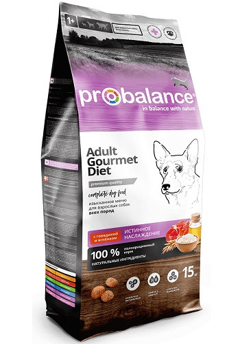 ProBalance Gourmet Diet Adult сухой корм для взрослых собак с говядиной и ягненком