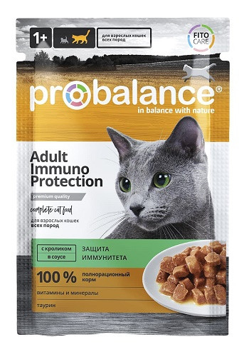 ProBalance Adult Immuno Protection влажный корм для кошек с кроликом в соусе
