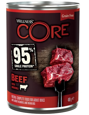 Wellness Core 95 консервы говядина с брокколи для взрослых собак