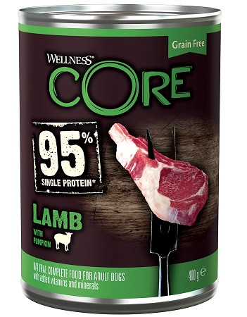 Wellness Core 95 консервы из ягнёнка с тыквой для взрослых собак