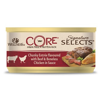 Core Signature Selects консервы для кошек из говядины с курицей в виде кусочков в соусе