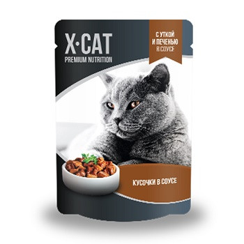 X-CAT пауч для кошек Утка и печень